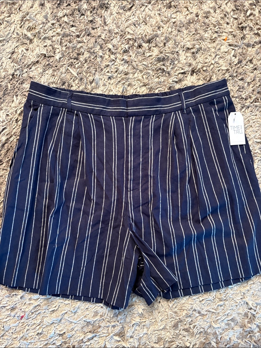 New time and true linen blend pleated shorts plus size women’s